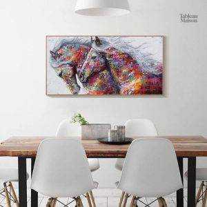 Tableau cheval aux teintes éclatantes pour un style moderne