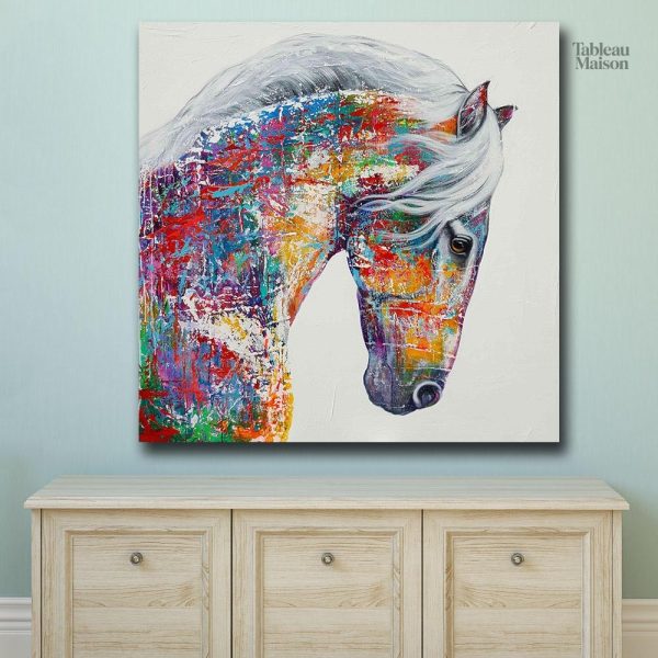 Tableau Pop Art Cheval coloré et moderne