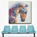Art mural Cheval dans un style pop art vibrant
