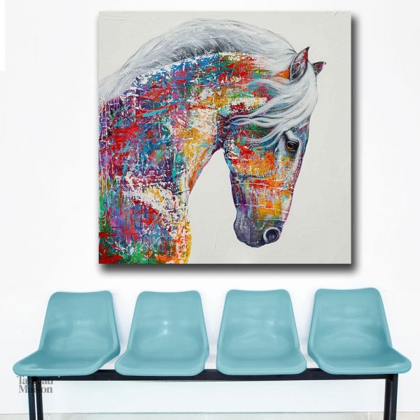 Art mural Cheval dans un style pop art vibrant