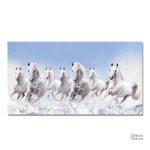 Tableau représentant des chevaux de Camargue en pleine nature