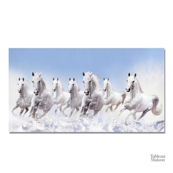 Tableau représentant des chevaux de Camargue en pleine nature