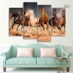 Tableau Chevaux sauvages en peinture artistique