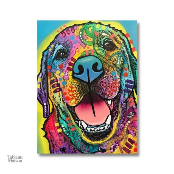 Tableau coloré d'un chien, décoration moderne pour intérieur