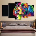 Tableau chien pop art vibrant et coloré