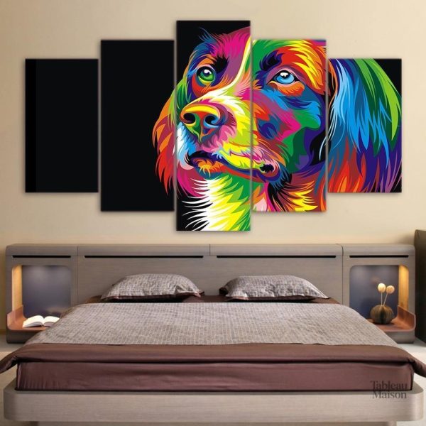 Tableau chien pop art vibrant et coloré