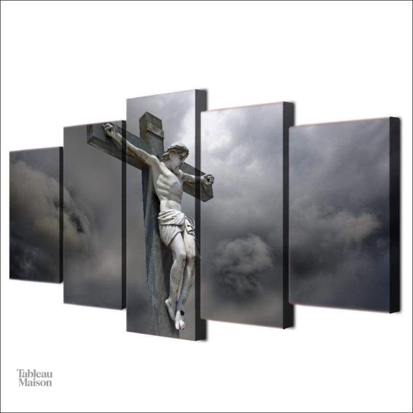 Art religieux : tableau du Christ crucifié en couleur classique