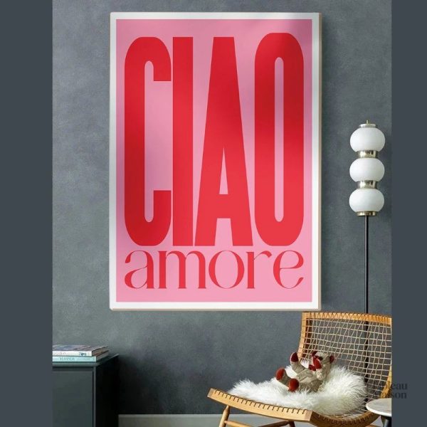 Tableau moderne Ciao Amore avec design artistique contemporain