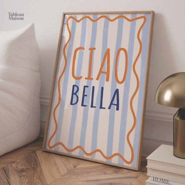 Tableau moderne Ciao Bella avec design artistique contemporain
