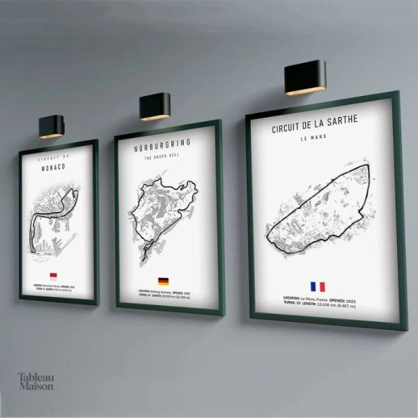 Tableau circuit Formule 1 pour passionnés de voitures