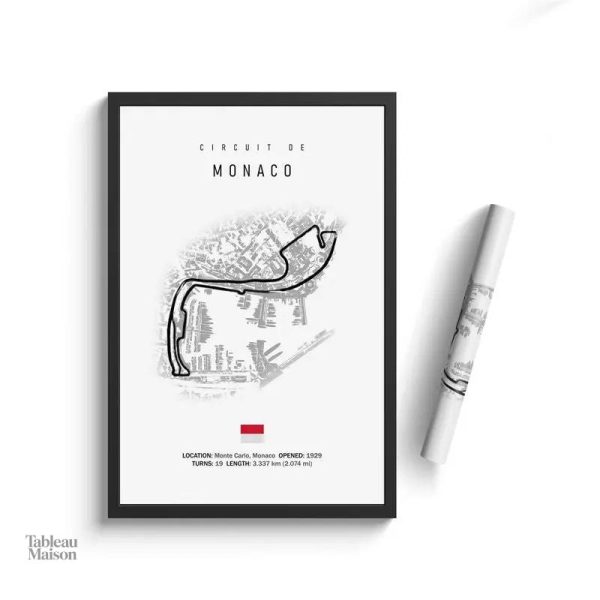 Tableau design circuit automobile, touche élégante pour la maison