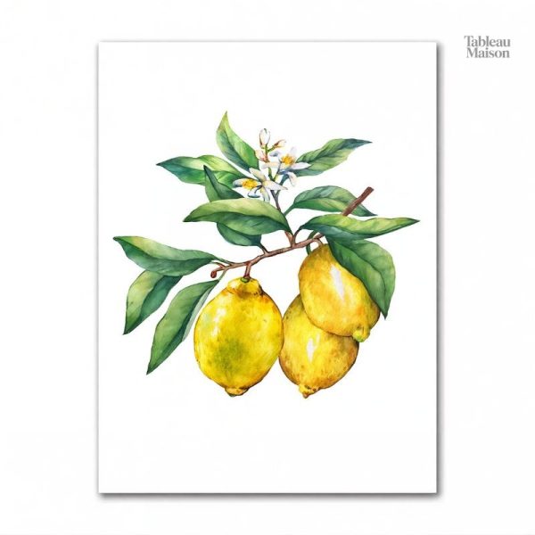 Tableau décoratif citrons, parfait pour un intérieur moderne