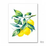 Tableau cuisine avec motif de citrons vibrants et lumineux