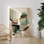 Tableau abstrait collage peinture moderne