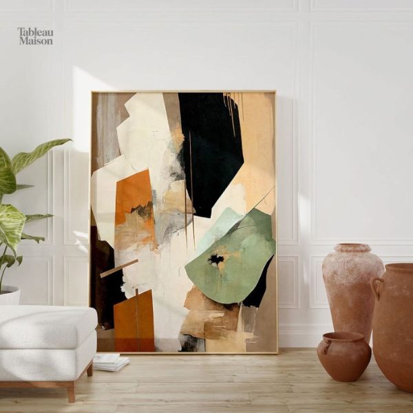 Collage artistique abstrait aux formes variées