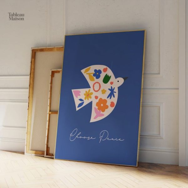 Tableau oiseau symbolisant la paix et l'harmonie