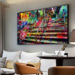 Œuvre d'art colorée pour décoration urbaine
