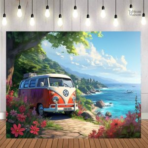 Tableau Combi Volkswagen vintage pour décoration automobile