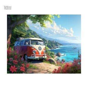Art mural Combi Volkswagen, tableau pour passionnés de voitures