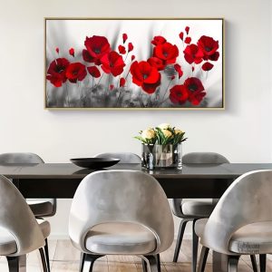 Tableau floral de coquelicots dans des tons éclatants