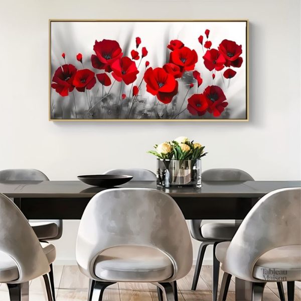 Tableau floral de coquelicots dans des tons éclatants
