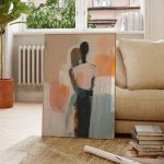 Tableau Couple Abstrait, œuvre d'art moderne