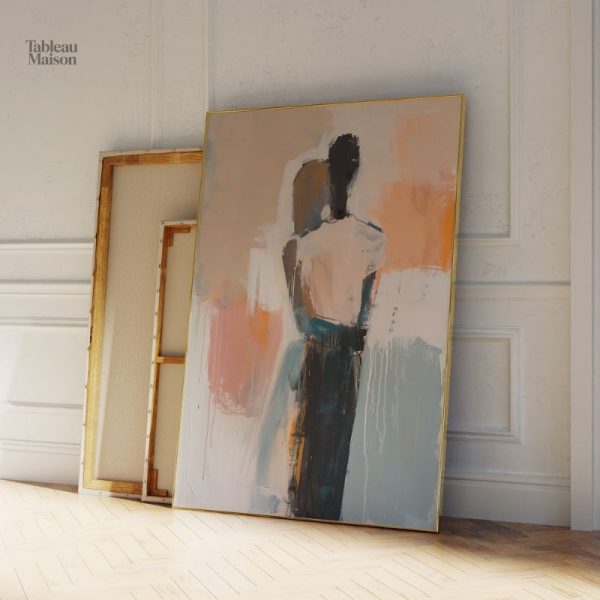 Couple stylisé dans un design contemporain et coloré