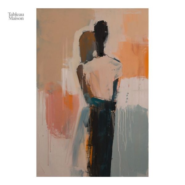 Tableau abstrait évoquant l'amour et l'union artistique