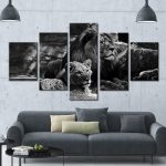Tableau Couple de lions en décoration murale