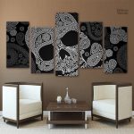 Tableau Crâne mexicain coloré en style artistique