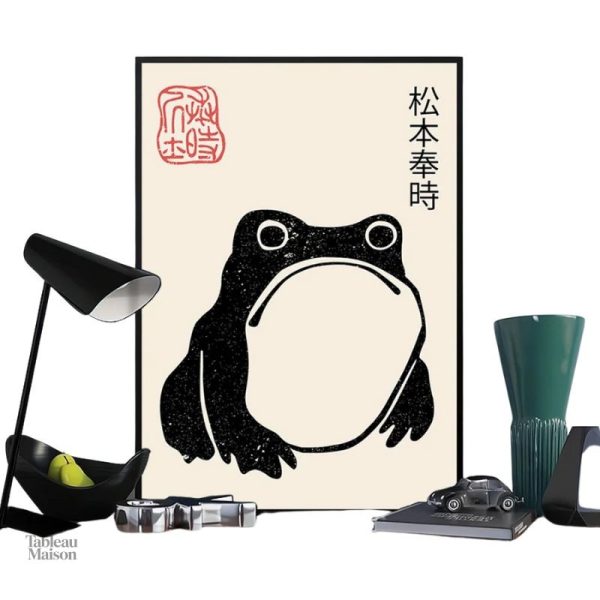 Crapaud décoratif - Tableau japonais contemporain