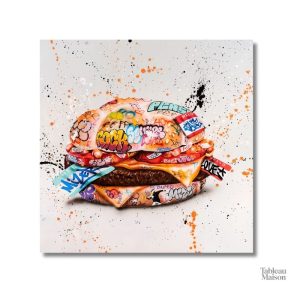 Art mural coloré inspiré du street art pour la cuisine