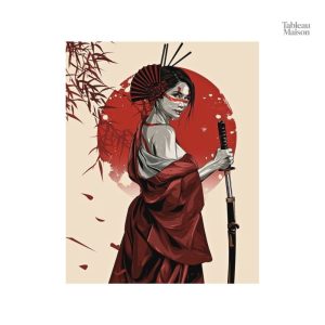 Tableau représentant une femme guerrière, style contemporain