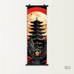 Art japonais représentant un temple zen