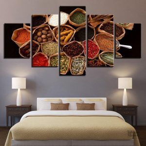 Tableau de cuisine avec illustrations d'aromates