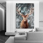 Illustration artistique d'un cerf majestueux sur toile