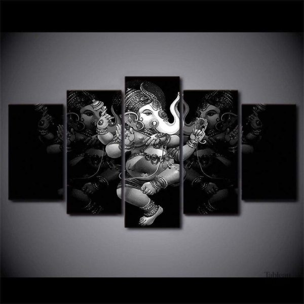Tableau représentant Ganesh dans une pose de danse dynamique