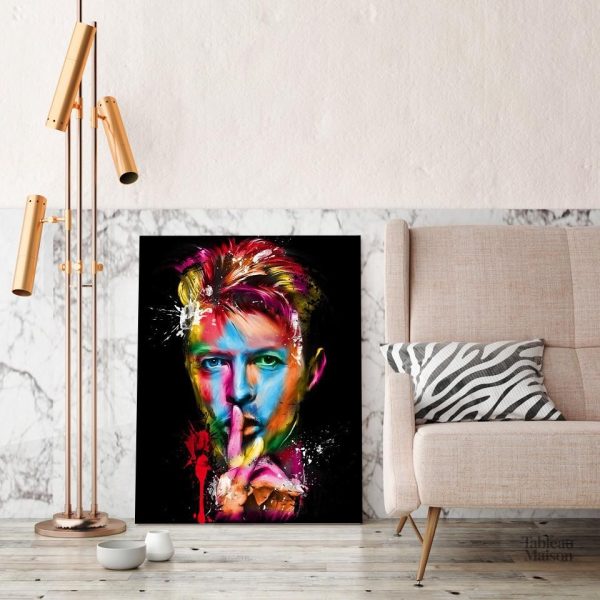 Tableau artistique de David Bowie en couleurs vibrantes
