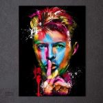 Représentation stylisée de David Bowie sur toile décorative