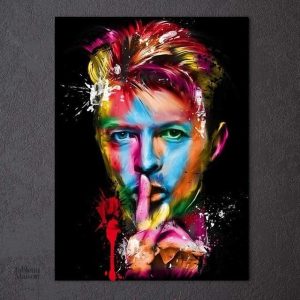 Représentation stylisée de David Bowie sur toile décorative