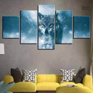 Illustration d'un loup gris dans un style contemporain