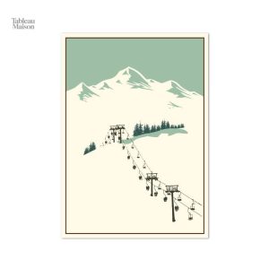 Art mural mettant en avant des montagnes stylisées