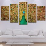 Tableau Paon majestueux en couleurs vives
