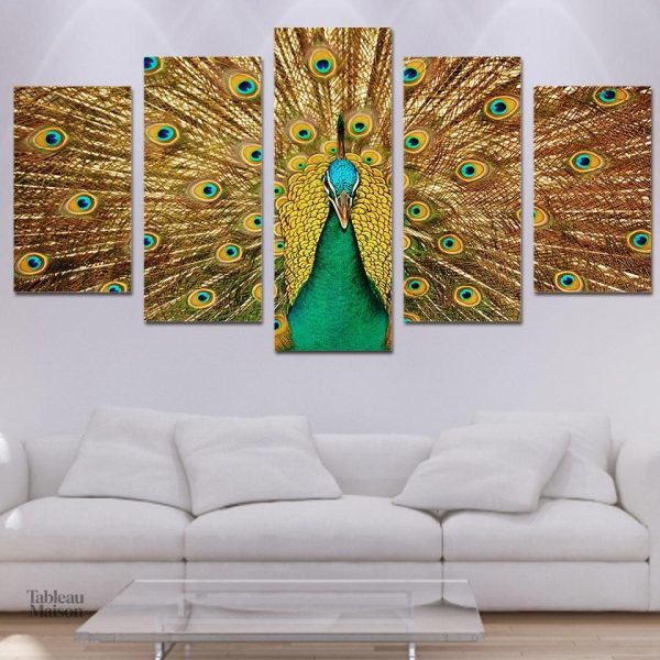Tableau Paon majestueux en couleurs vives