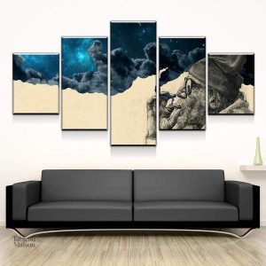 Oeuvre d'art sur toile avec un vieux barbu en portrait