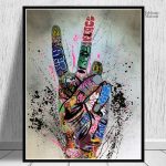 Tableau mural créatif, mélange d'art urbain et de design
