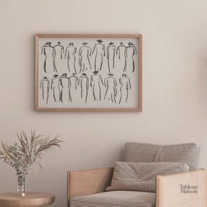 Tableau de silhouettes de foule artistique
