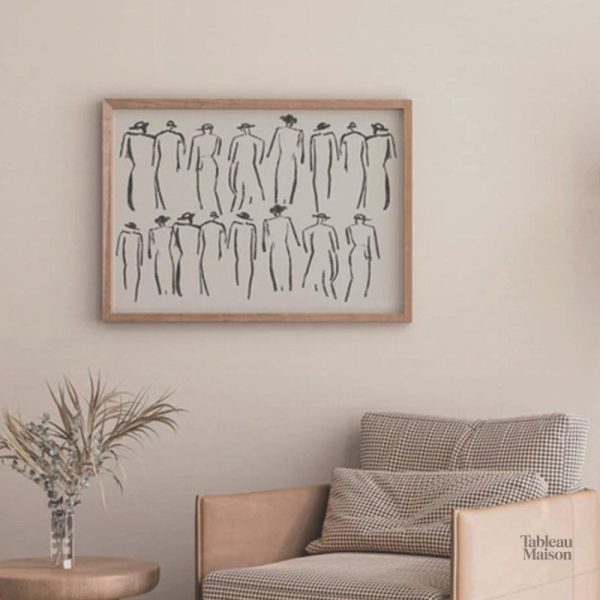 Tableau de silhouettes de foule artistique
