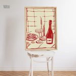Tableau romantique rouge pour la cuisine