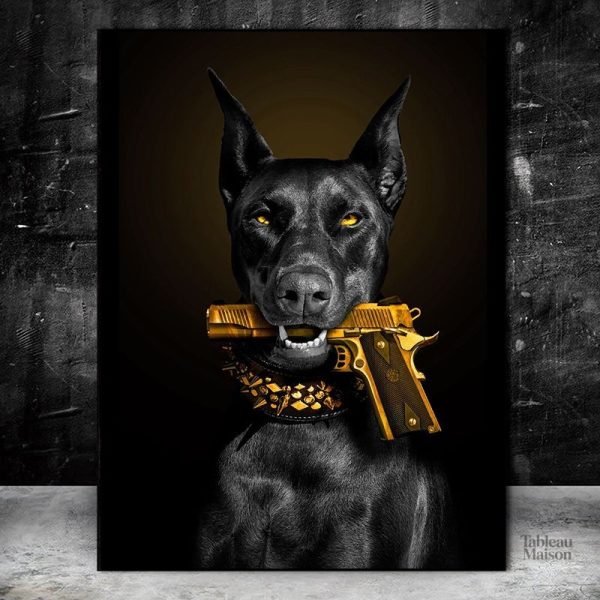 Tableau animalier mettant en valeur la beauté du Dobermann